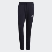 adidas Essentials French Terry Tapered-Cuff 3-Stripes Pants - Blue