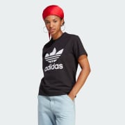 adidas trefoil tee womens black