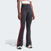 adidas Originals Leopard Luxe 3-Stripes Infill Flared Women's Leggings  Black IY7058