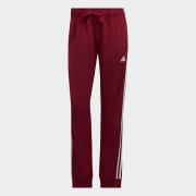 adidas Primegreen Essentials Warm Up Slim Tapered 3 Stripes Track Pants Burgundy Women s Training adidas US