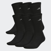 adidas Men s Athletic Cushioned Crew Socks 6 Pairs Black Free Shipping with adiClub adidas US