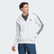 adidas Essentials French Terry 3-Stripes Full-Zip Hoodie - Black | Men's  Lifestyle | adidas US