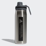 adidas Steel 600 ML Water Bottle with Straw, Color: Black Grey