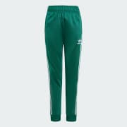 SMALL adidas OG Women's AdiColor SST TRACK PANTS COLLEGIATE GREEN LAST1