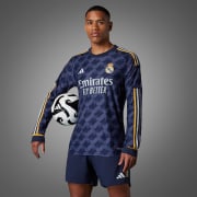 adidas Real Madrid 23/24 Long Sleeve Away Authentic Jersey - Blue 