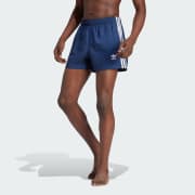 adidas Adicolor 3-Stripes Swim Shorts Swim Blue Men\'s adidas | | US 