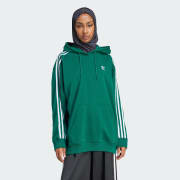 adidas Adicolor 3 Stripes Oversized Hoodie Green adidas UK