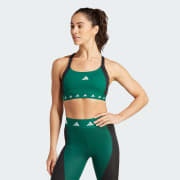 adidas Performance Medium support sports bra - preloved green