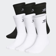 Trefoil Crew Socks 6 Pairs Black Free Shipping with adiClub adidas US