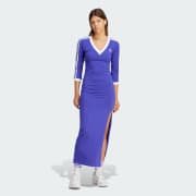 adidas Women s Lifestyle Adicolor Classics 3 Stripes Maxi Dress Purple Free Shipping with adiClub adidas US