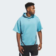adidas Basketball Select Short Sleeve Hoodie Blue Free Shipping with adiClub adidas US