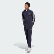 adidas Basic 3 Stripes French Terry Tracksuit Blue adidas Ireland