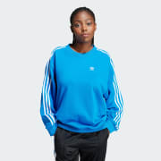 adidas 3-Stripes Oversized Crew Sweatshirt - Red | adidas Finland