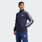 adidas Men's Essentials Warm-Up 3-Stripes Track Jacket - Blue 