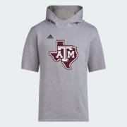 adidas Texas A M Baseball Short Sleeve Hoodie Grey Men s