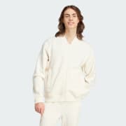 adidas Lounge Fleece Bomber Jacket With Zip Opening White Free Shipping with adiClub adidas US