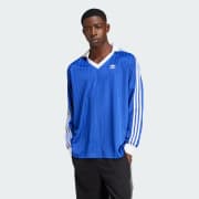 adidas Adicolor Pique Soccer Long Sleeve Tee Blue Free Shipping with adiClub adidas US