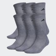 adidas, Underwear & Socks, Adidas Mens Cushioned Aerorrady Crew 6 Pair  Black Sock