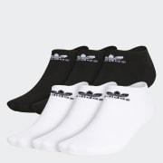 Adidas Originals Trefoil No Show Socks 6 pack Black White