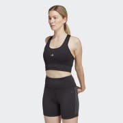 adidas Run Pocket Medium-Support Bra - Green, Women's Training