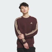 アディダス エッセンシャルズ プラス ルーズフィット スリーストライプス フレンチテリー スウェットシャツ - ブラウン | アディダス ジャパン