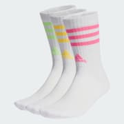 adidas 3-Stripes Cushioned Crew Training Socks 3 Pairs - White