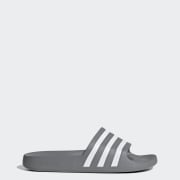 adilette Dark Blue and White Aqua Slides Free Shipping with adiClub adidas US