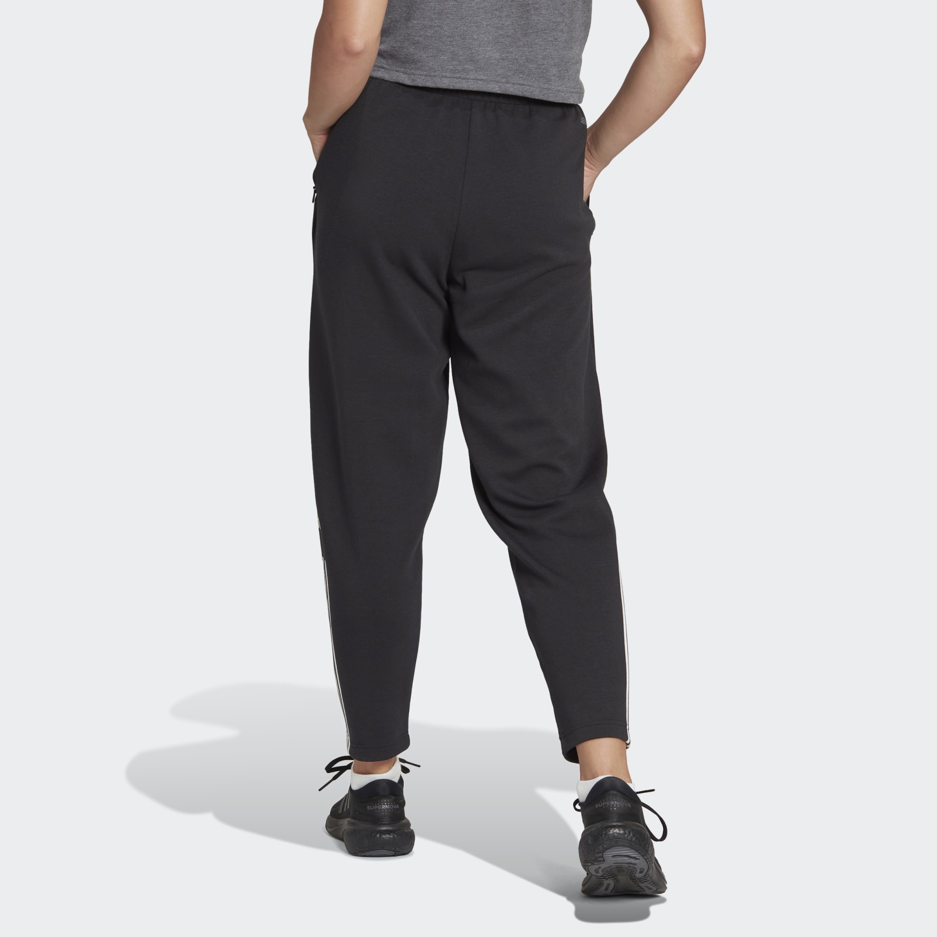 Train essentials cropped leggings in cotton mix, black, Adidas Performance