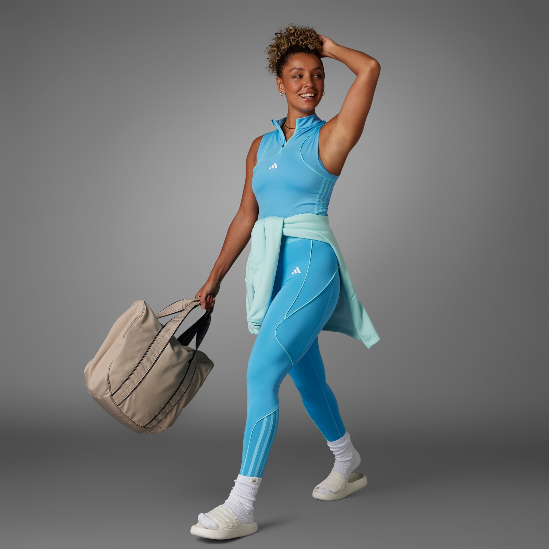 adidas Hyperglam Color Pop Training Tank Top - Blue | adidas UAE