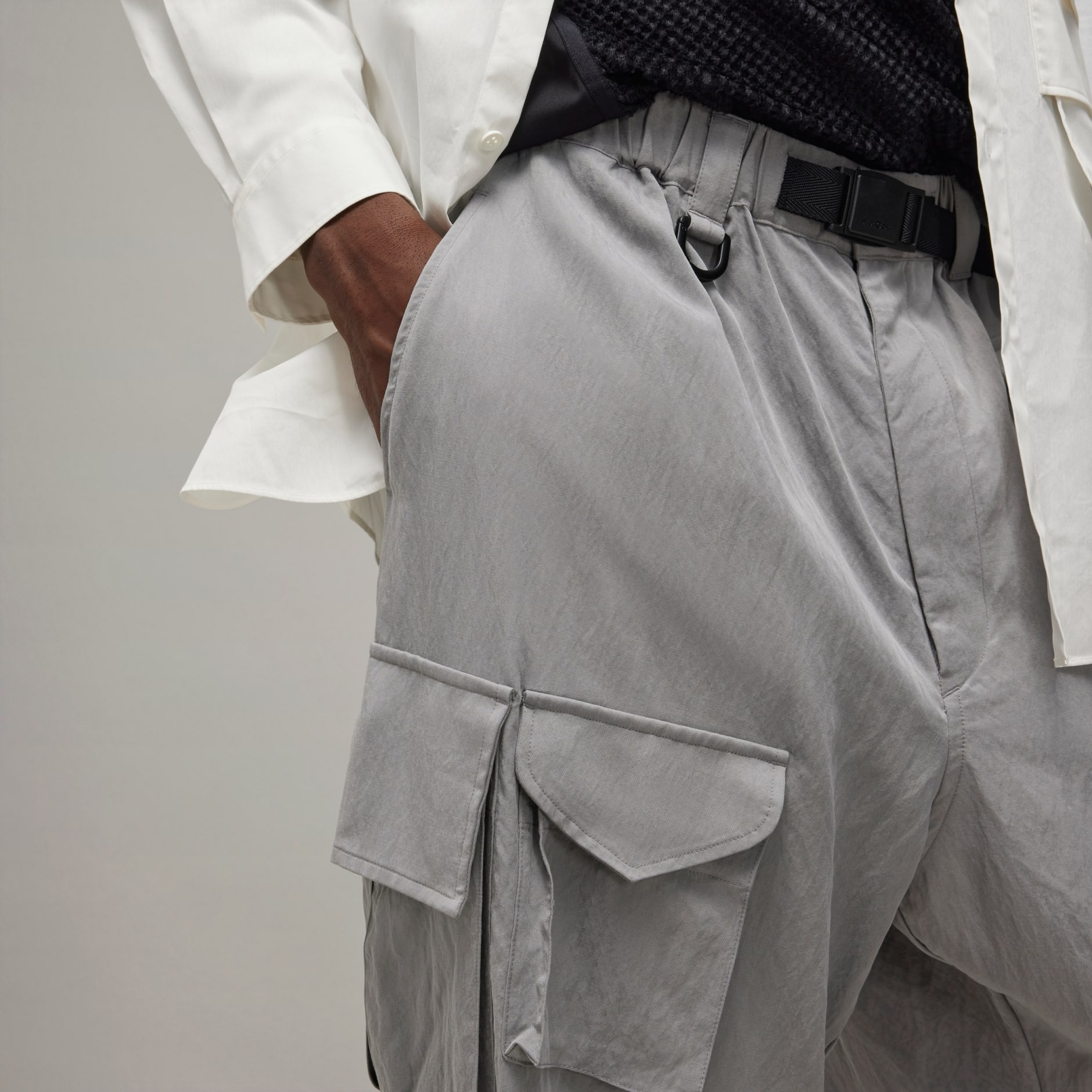 Y-3 Washed Twill Cargo Pants - Grey | adidas Hong Kong