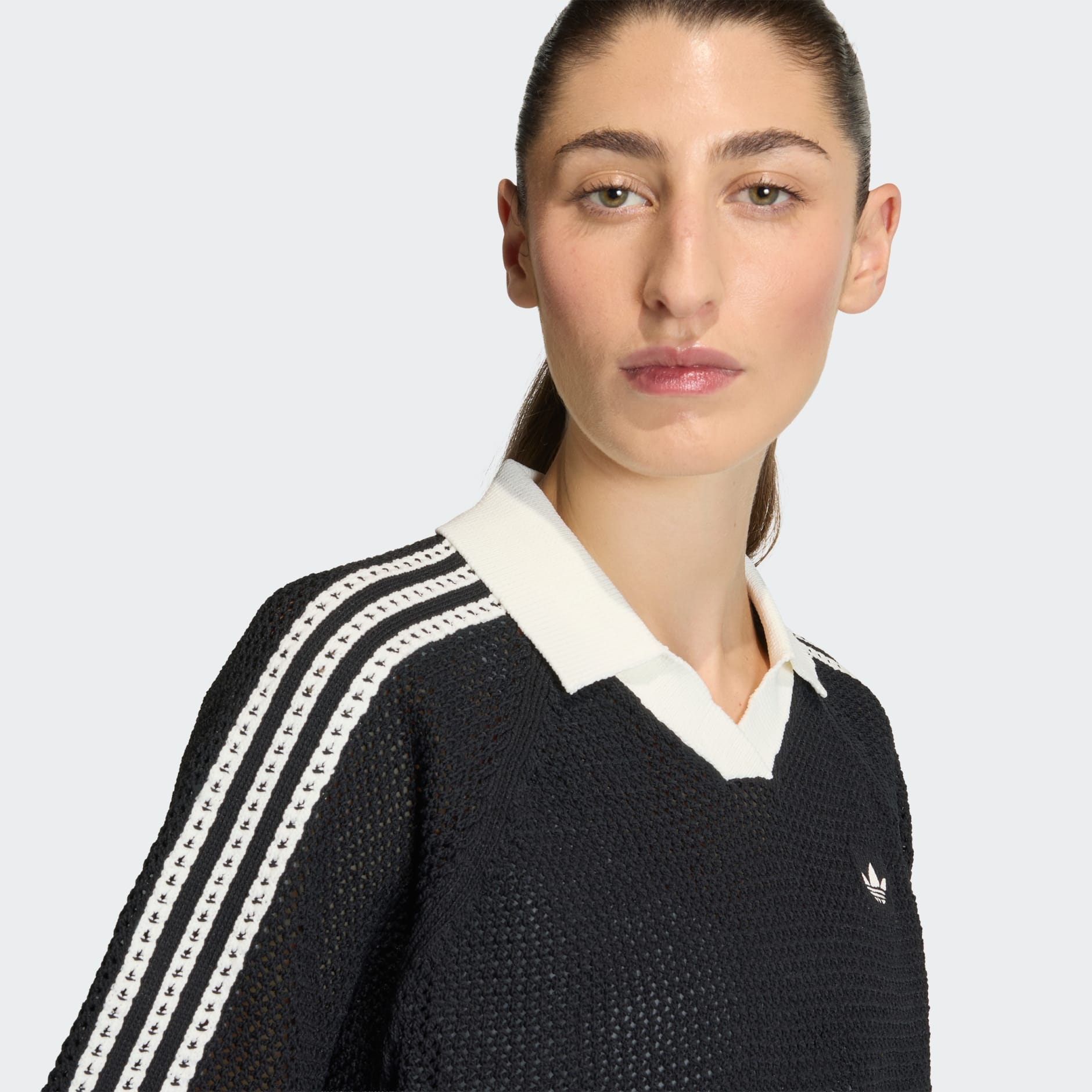 TRICOU POLO CU ASPECT CROȘETAT