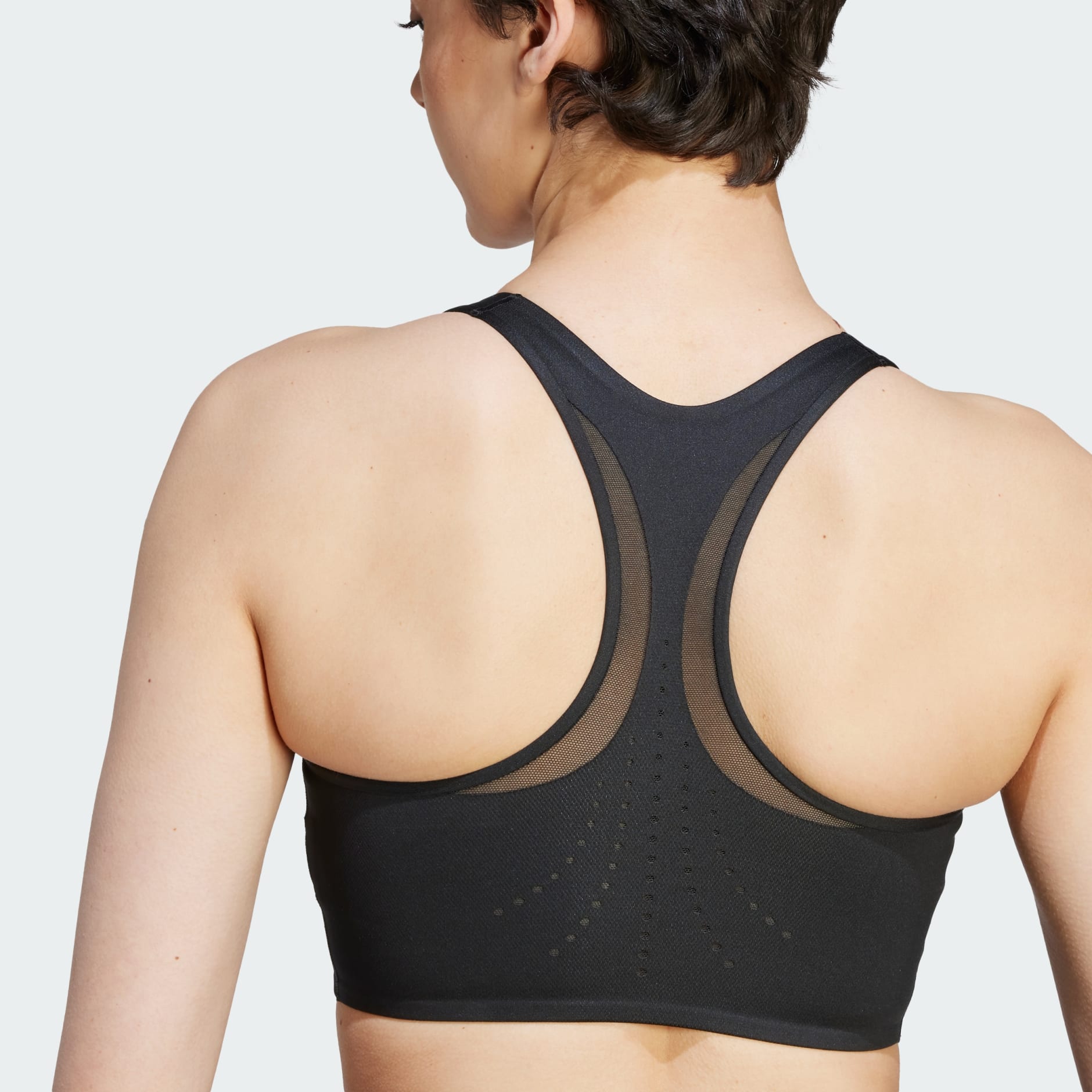 Black TruePurpose technical sports bra, adidas By Stella McCartney