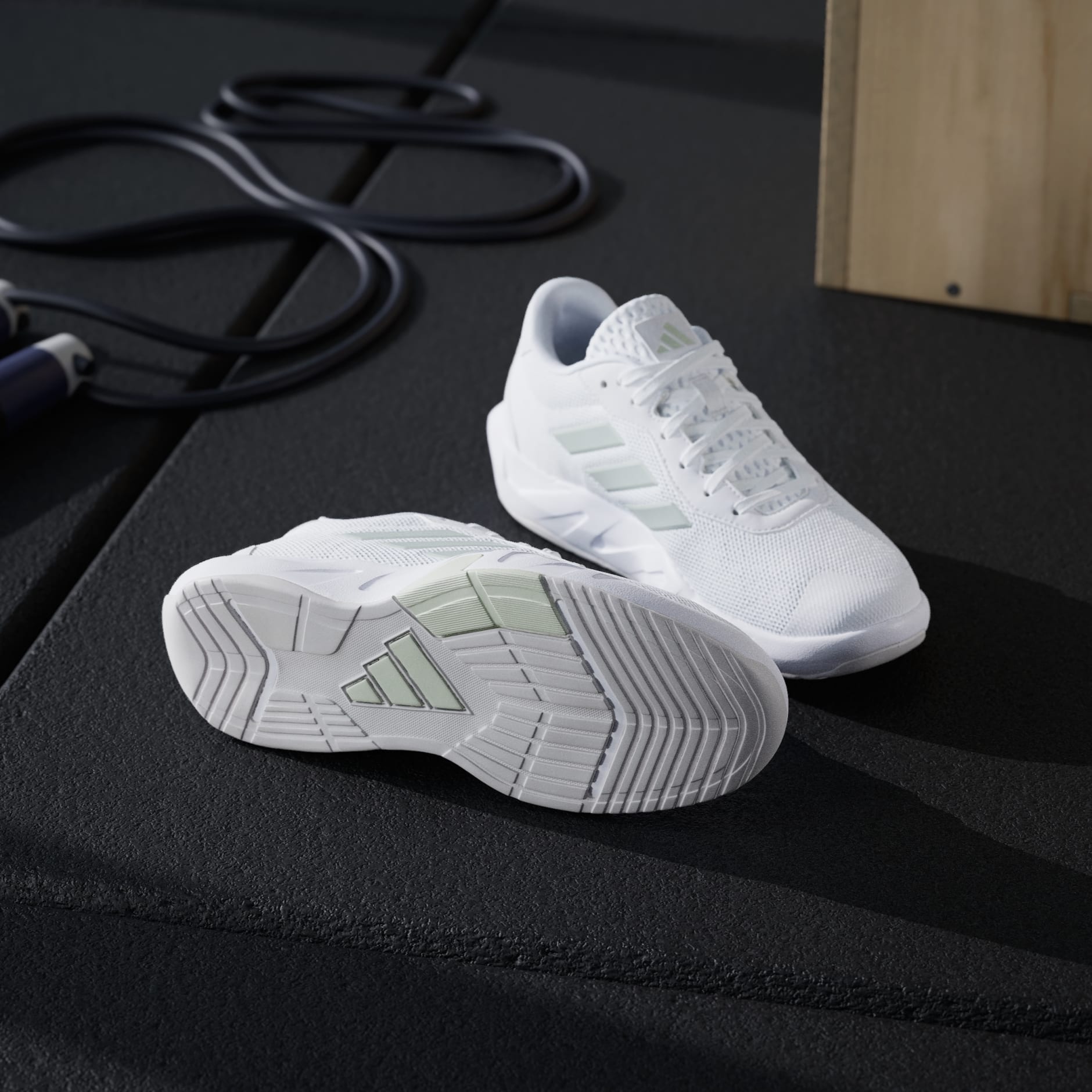 Adidas white training shoes online