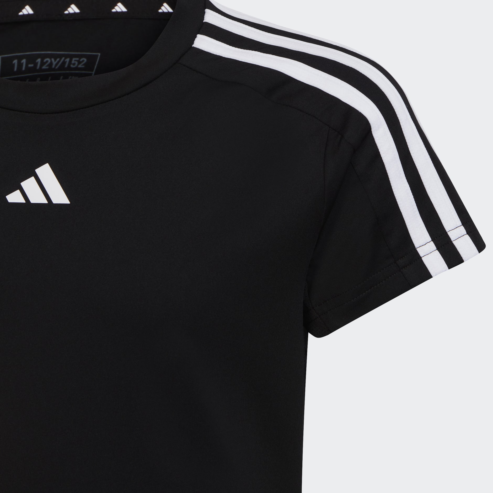 Kids Clothing - Train Essentials AEROREADY 3-Stripes Slim-Fit Training Tee  - Black | adidas Qatar