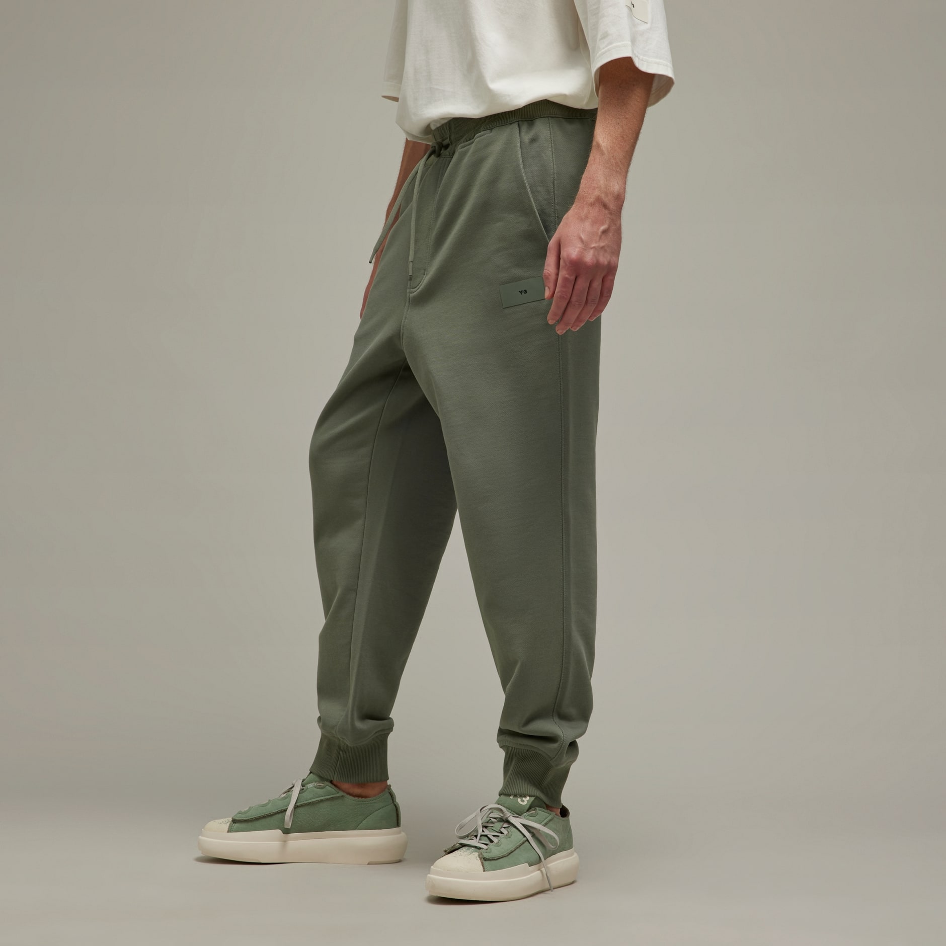 adidas Y-3 Organic Cotton Terry Cuffed Pants - Green | adidas KE