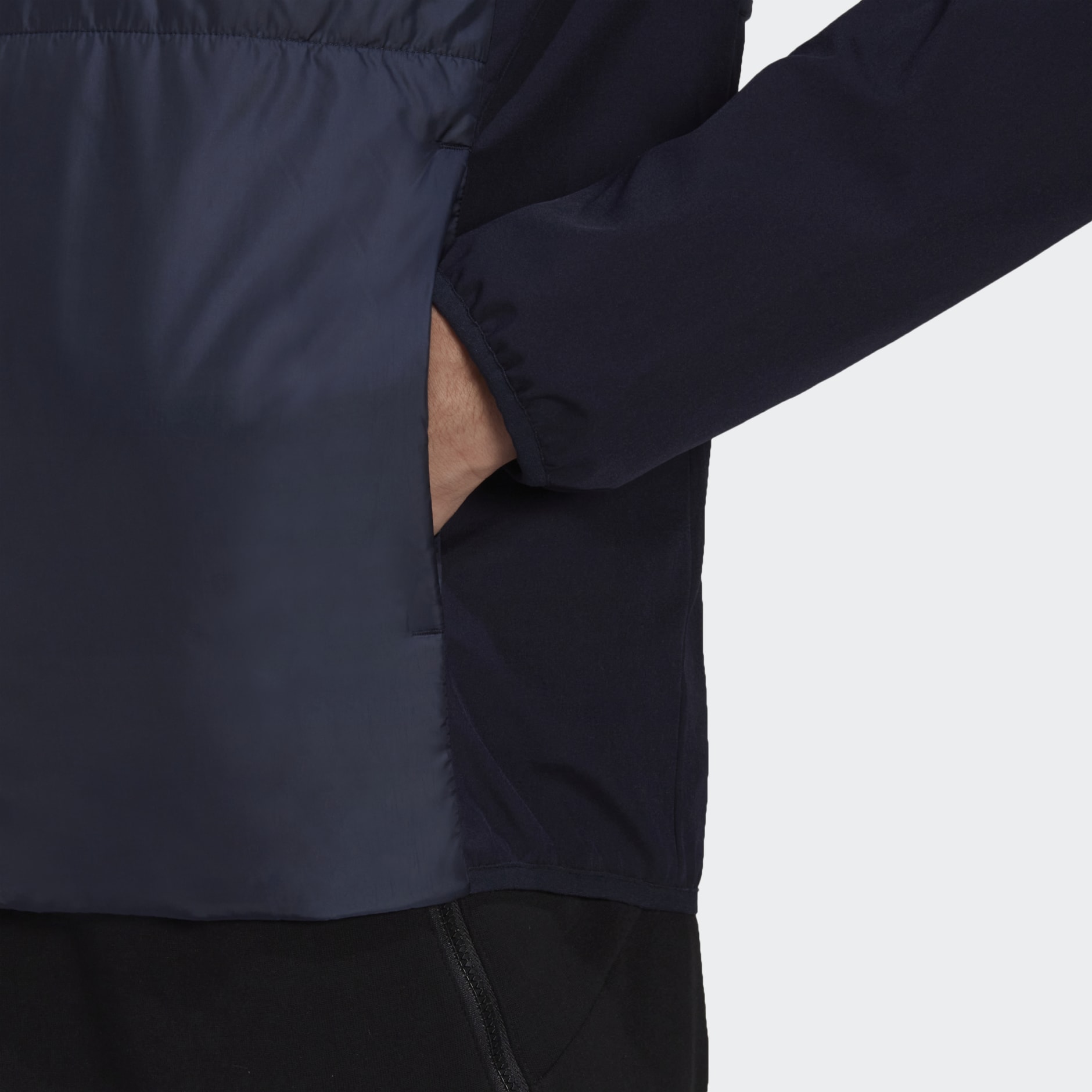 adidas Essentials Insulated Hooded Hybrid Jacket - Blue | adidas UAE