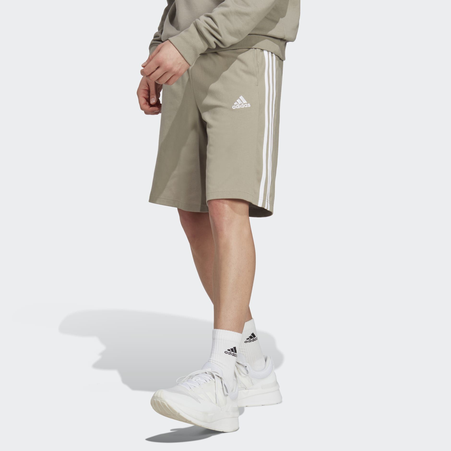 Adidas originals 3-stripe shop jersey shorts in green