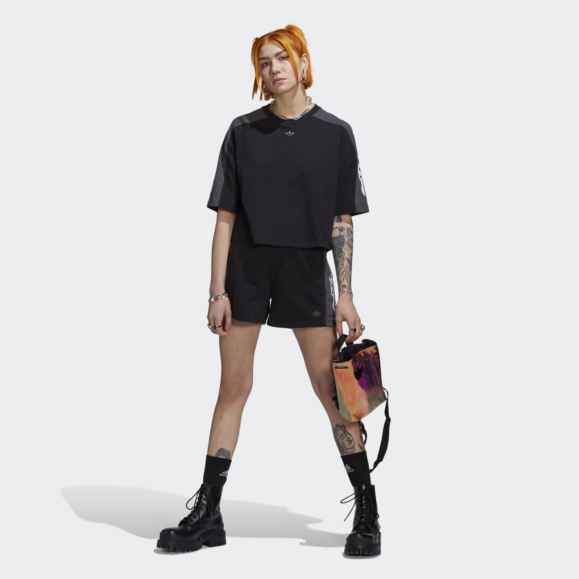 Blocked Graphic Crop Tee