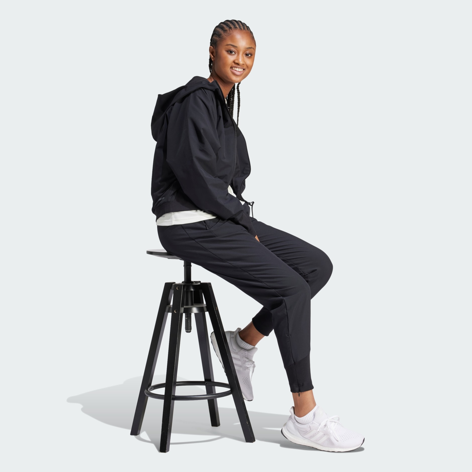 Women's Clothing - Z.N.E. Woven Full-Zip Hoodie - Black | adidas 