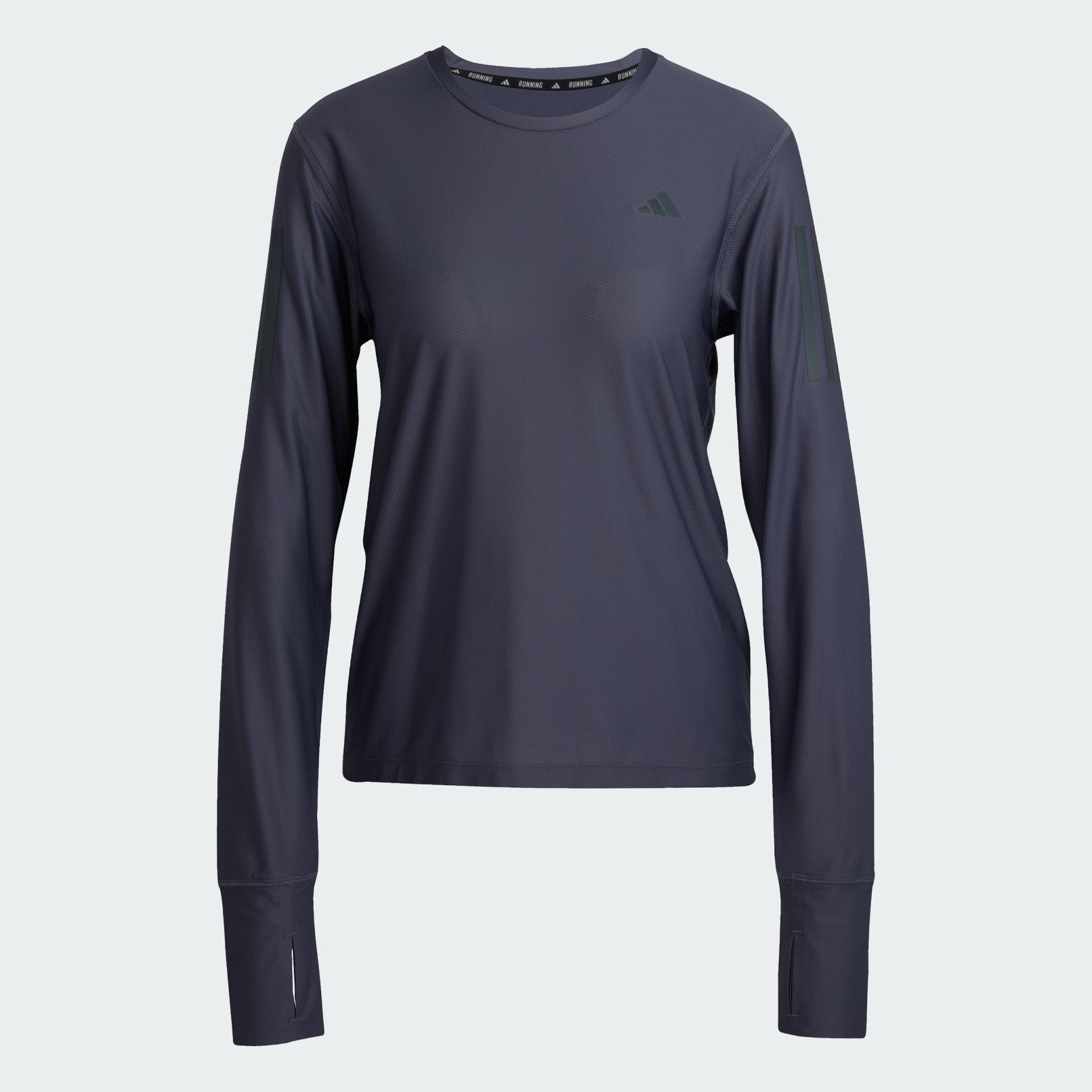 Clothing - Own The Run Long Sleeve Tee - Purple | adidas South Africa