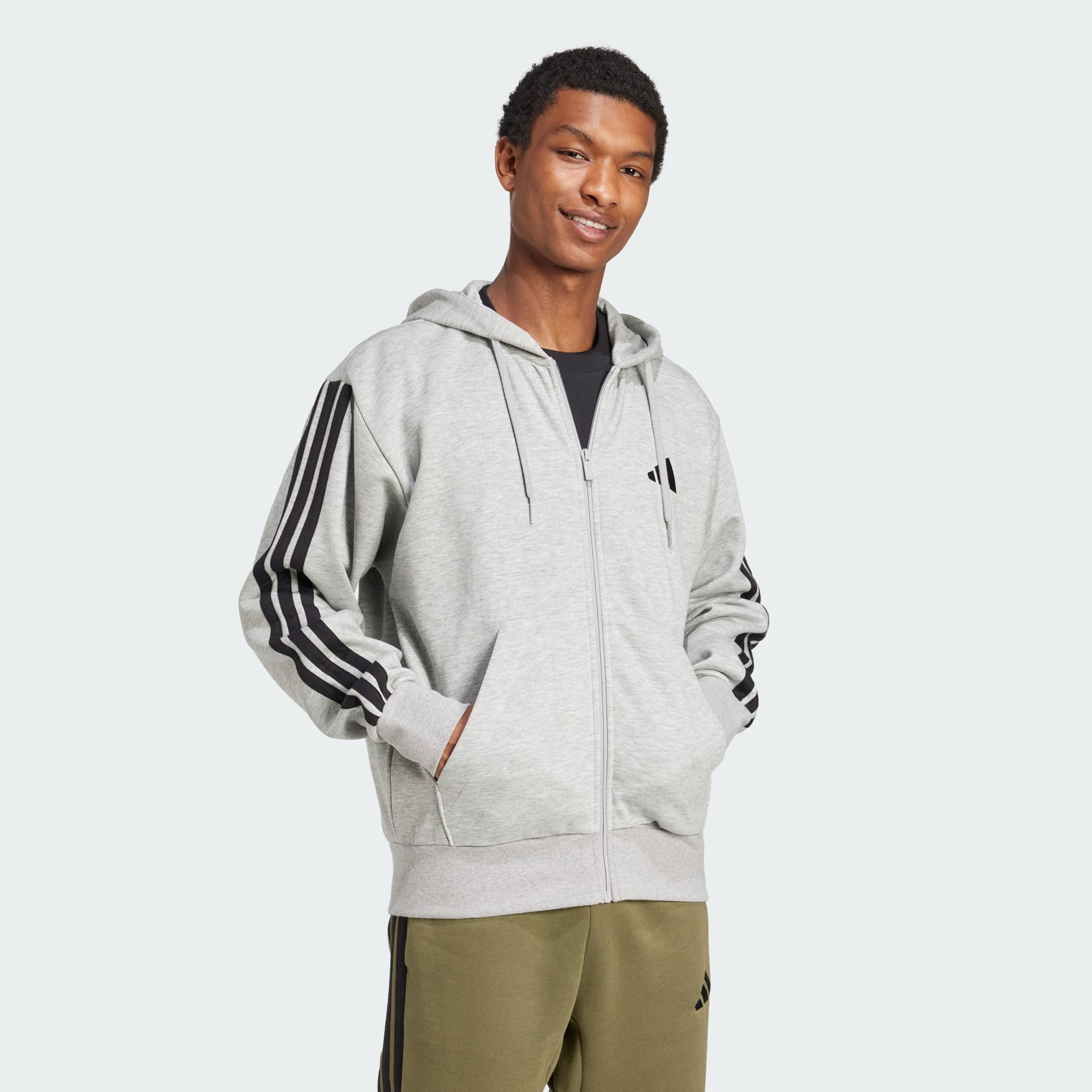 Essentials 3-Stripes Fleece Hoodie