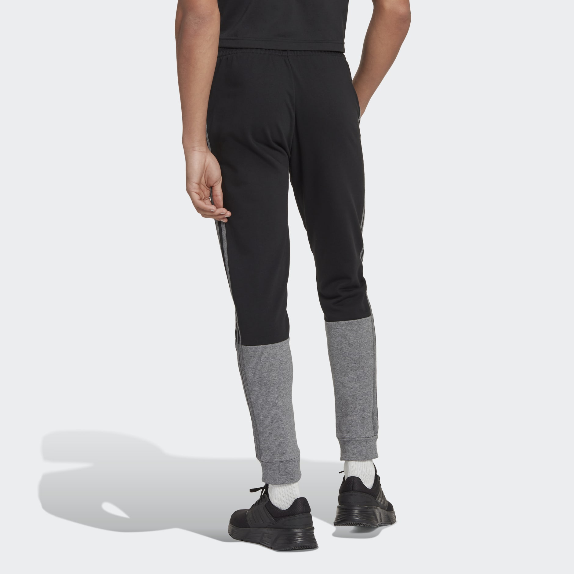 Men's Clothing - Essentials Mélange French Terry Pants - Black | adidas ...