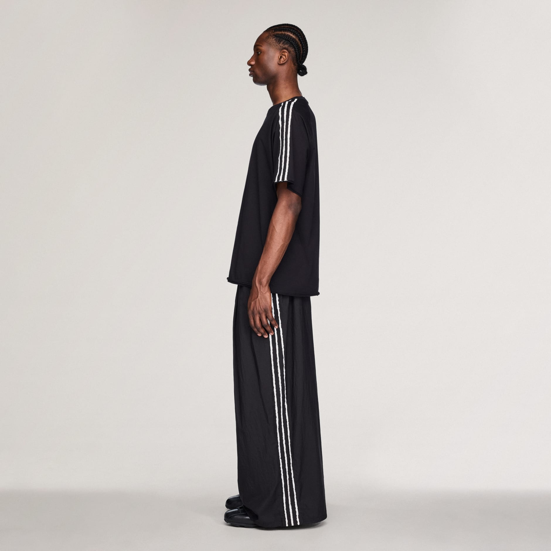 PANTALONI LARGI Y-3 RAW EDGE CU 3 DUNGI