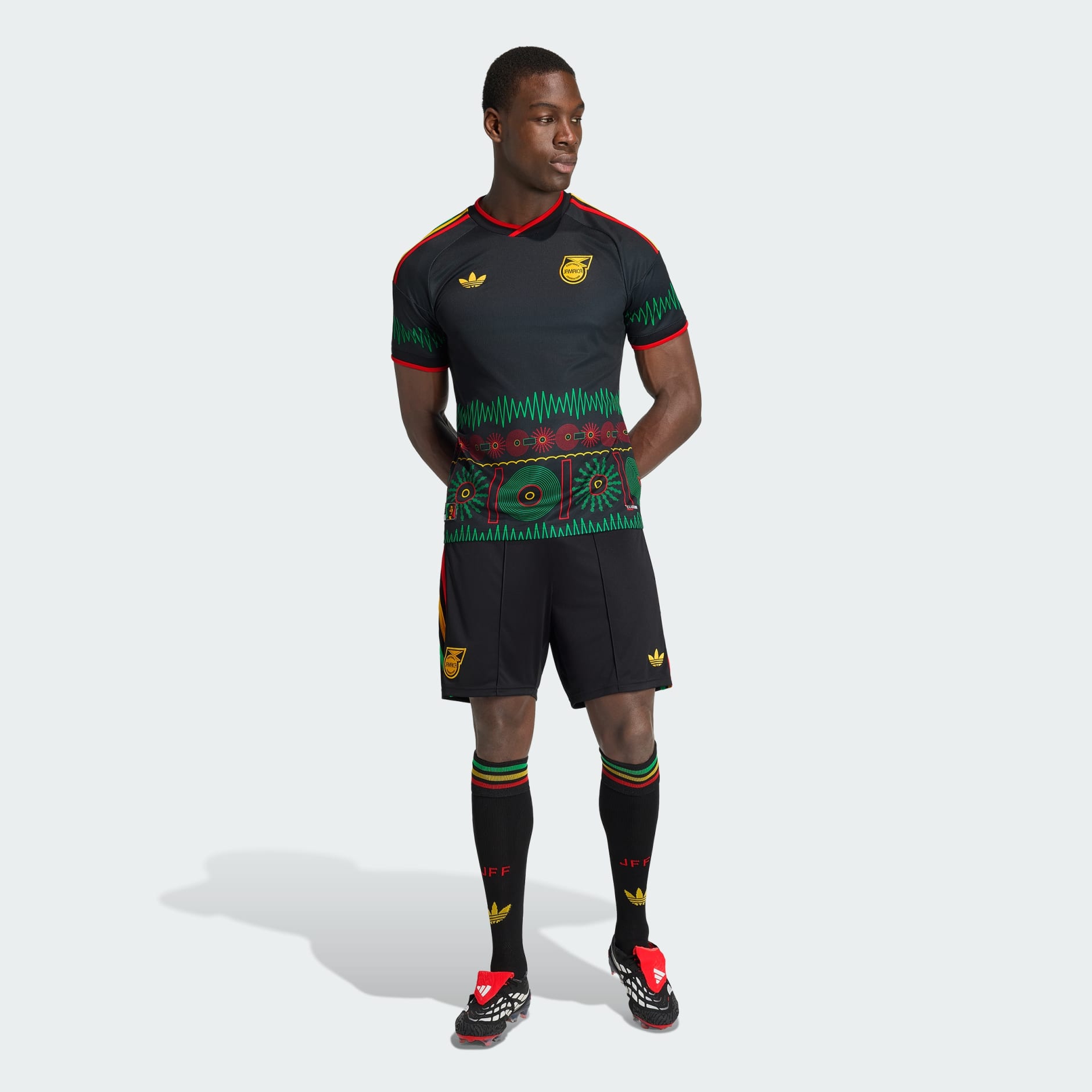 Pantaloni scurți Jamaica 26 x Bob Marley pentru meciuri &icirc;n deplasare