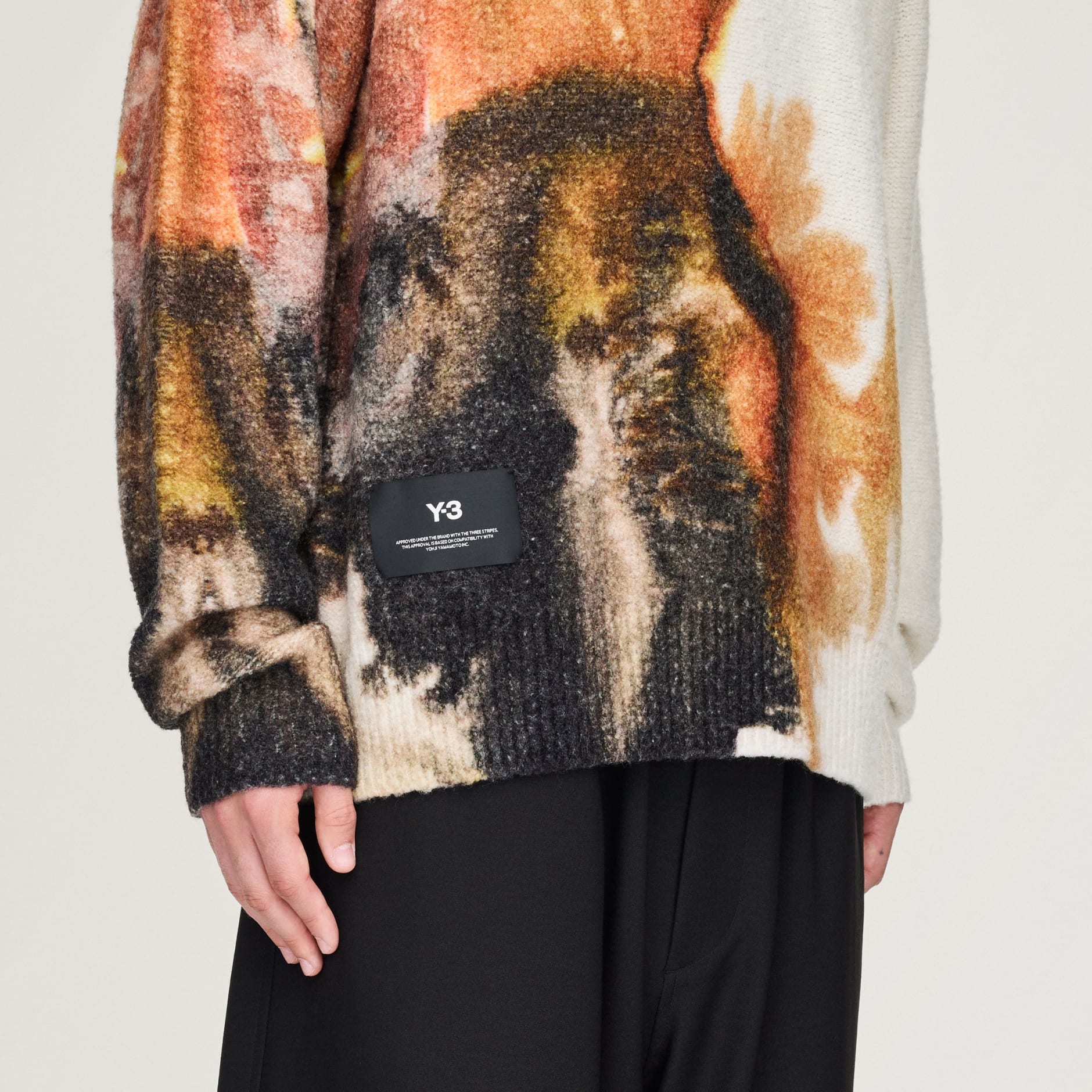 Tricou tricotat Y-3 AOP cu guler rotund