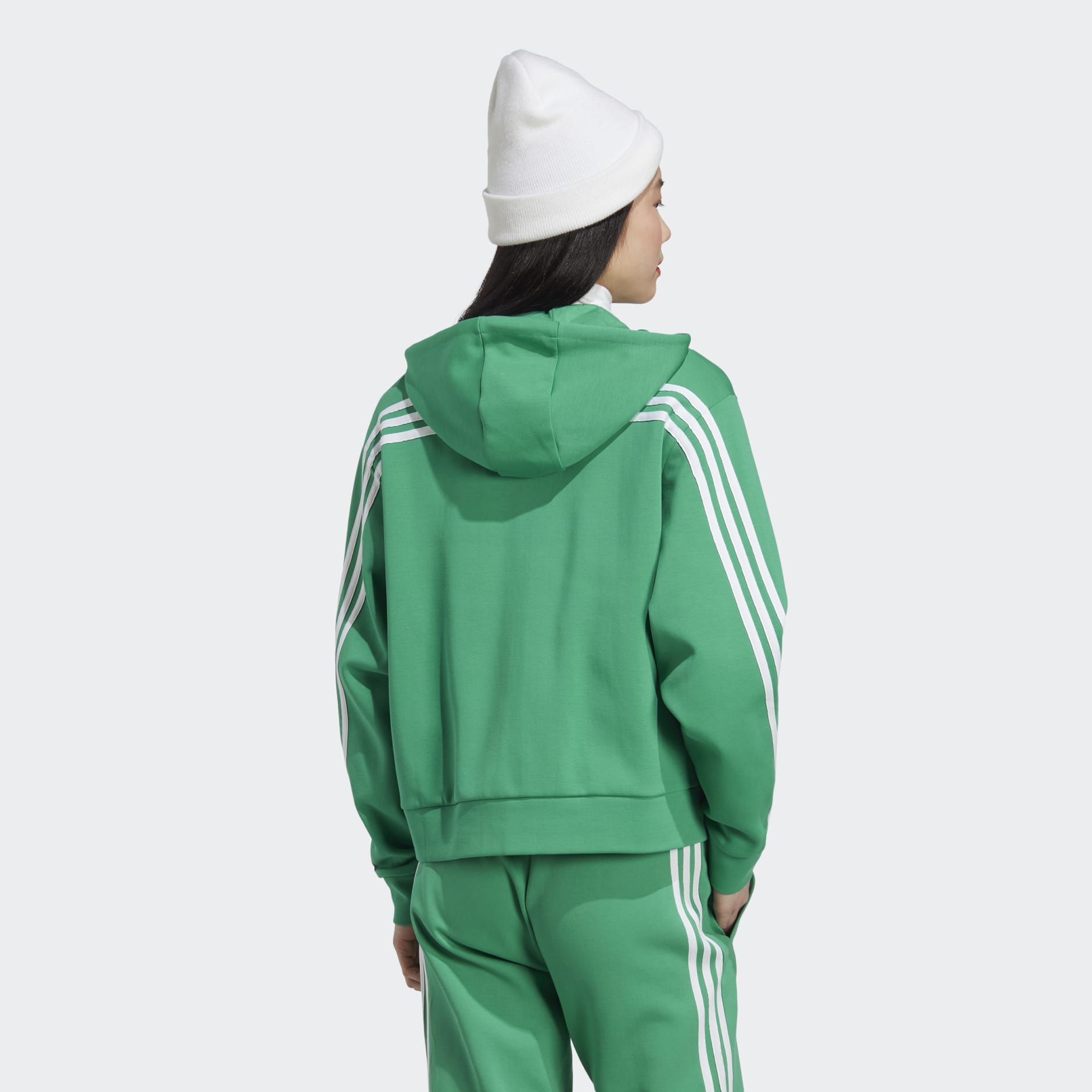 Adidas originals 3-stripes shop full zip hoodie green