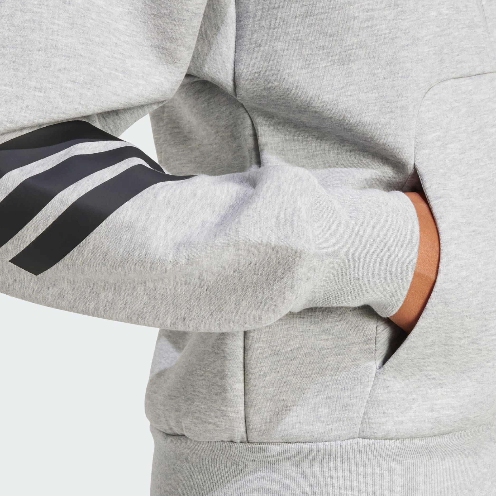 CLOTHING - Future Icons 3-Stripes Full-Zip Hoodie - Grey | adidas Oman
