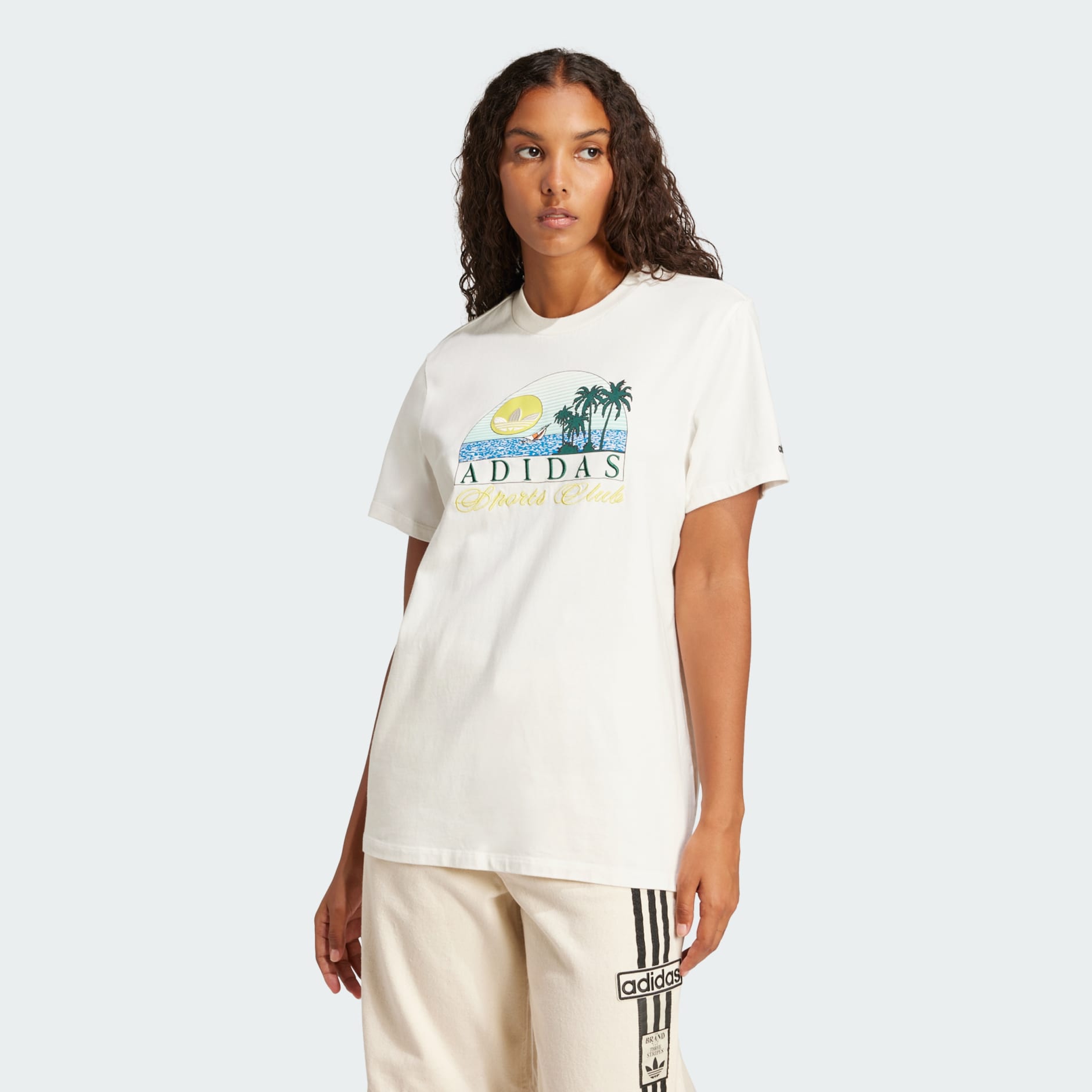 CLOTHING - Trefoil Series Island Club Loose Tee - White | adidas Oman