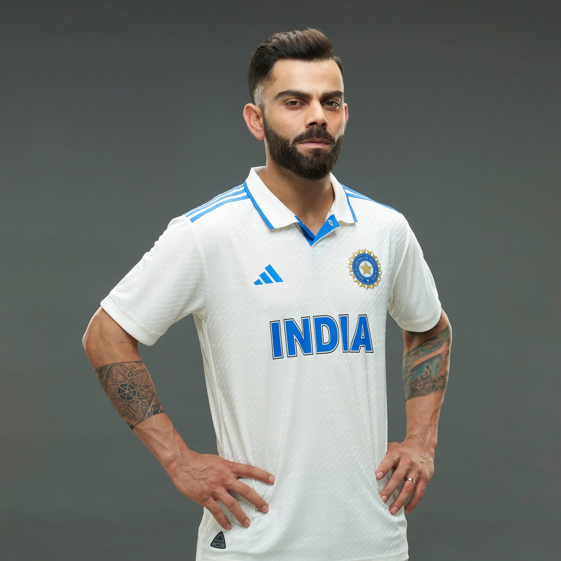 Adidas INDIA CRICKET TEST JERSEY MEN White Adidas UAE