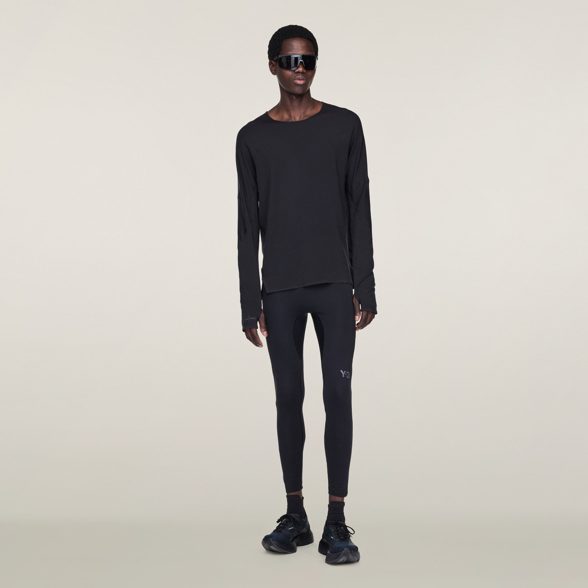 Tricou de alergare Y-3, cu m&acirc;necă lungă
